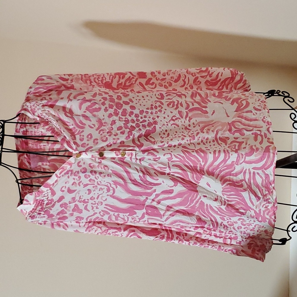 Lily Pulitzer pink sink blouse size XS